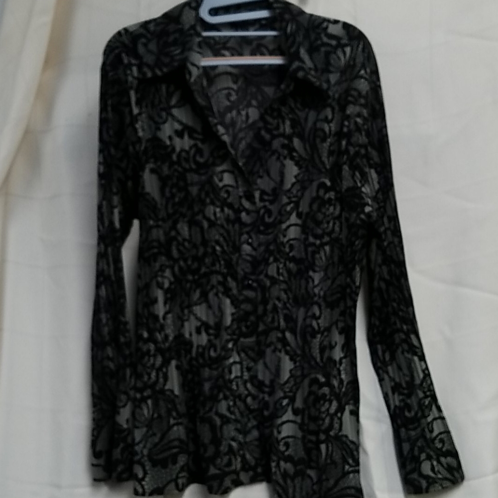 Gray & black LS shirt